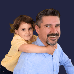 Razvan Popescu, founder of RekomAi, with his son Dominic